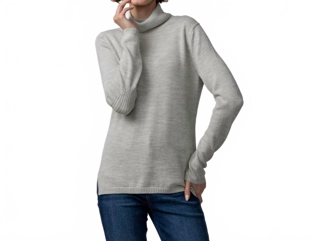 NEW ALICIA ADAMS ALPACA keaton turtleneck sweater in gray